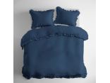 Pościel z bawełny 160x200+2/70x80 z falbankami denim